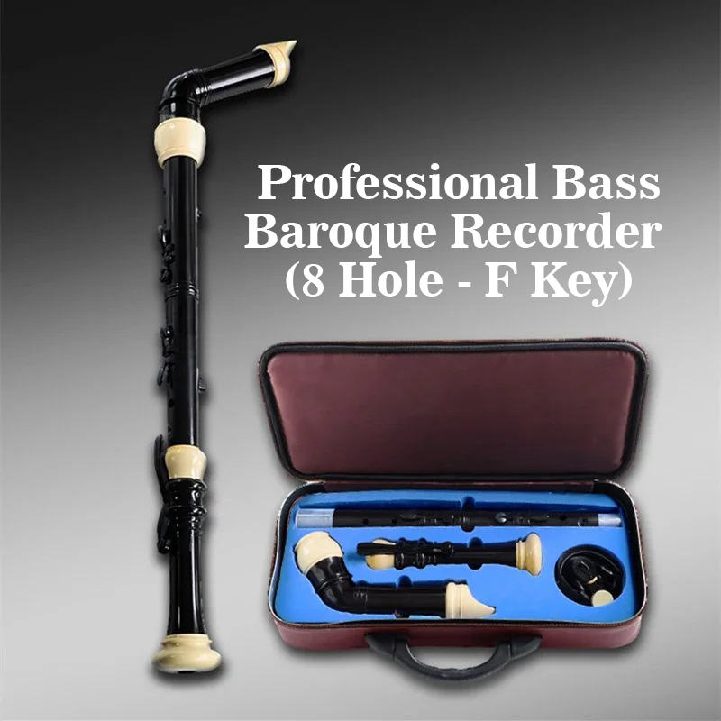 Qimei Baroque 8 Holes Professional Bass Recorder - F Key Upright Flute QM8A-21B